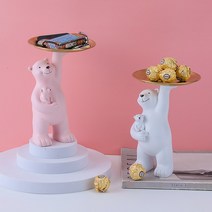 베이비 허그 북극곰 인테리어 오브제 주얼리 트레이 4colors, 화이트
