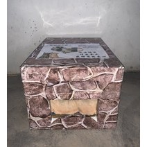 야외 대형견 큰개 진돗개 강아지 판넬 난방 조립식 실외 플라스틱 보온 강아지집 001 길 잃은 고양이, 락 패턴 사각홀(화장솜 및_중형 - (고양이 3마리)