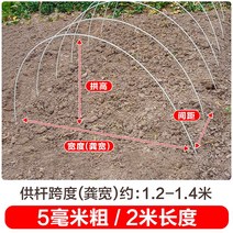 새로운 작은 아치 브래킷 야채 창고 기둥 분야 단열 FRP 단단한 유리 섬유 농업 묘목, 50팩, 두께 5mm - 길이 2m