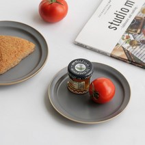 히츠키코보 타블도트 베이직 무광접시 카페 플레이트, 그레이, 1개