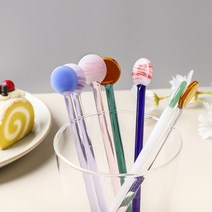 유리 머들러 티스푼 요거트 아이스크림 커피 스푼(3월14일 배송시작), 그린+벽돌색