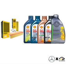 벤츠 E클래스 E350 엔진오일 세트, W213 E350 (264) 7L, 벤츠 순정 5W40 엔진오일, 오일필터 + 에어크리너필터