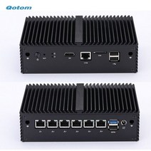 QOTOM 방화벽 마이크로 기기 Q190G6 셀러론 J1900 6 기가비트 LAN 게이트웨이 라우터 팬리스 미니 PC, NO RAM NO SSD_Q190G6 J1900