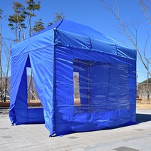브랜드없음 프리미엄천막 3X2 함마톤 32mm스틸 투명벽면풀세트 우레탄천막 포장마차 행사 옥상 캐노피, 선택완료, P투명풀 3X2/블루