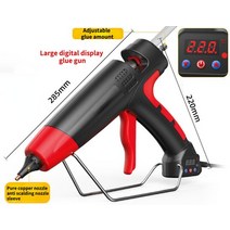 300W800W 핫멜트 글루 건 온도 조절 가능 11 mm 핫글루 스틱 가정용 DIY 핸드메이드 도구, [03] 800WDigitalRed, [02] EU