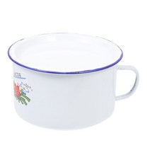 법랑 나무 볼 그릇 도자기 용기 에나멜 수프 머그 믹싱 오트밀 에나멜웨어 컨테이너 점심 저녁 오븐 안전 대형 우동 빈티지 분지 국수, 하얀