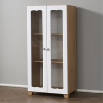 레트로 트로피 양문 도어 유리 장식 장 600 그릇장