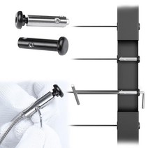 Muzata 10쌍 블랙 보이지 않는 케이블 레일링 키트 0.3cm1/8인치 스웨이지 없는 텐셔너 및 터미널 라운드 헤드 숨겨진 5.1cm x 5.1cm2인치 2인치 금속 포스트
