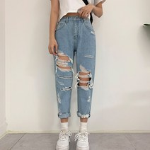 빅사이즈 재입고완료!!! 핏좋음! 32-42 다리보정 찢청 무파진 밴딩 구제 청바지 (305)