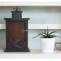 불멍램프 에탄올난로 가정용 캠핑 불멍벽난로 랜턴 탁상 무불꽃 LED 램프 야외 정원 장식, 한개옵션0