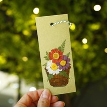 체크스토리 압화책갈피 만들기 컬러색지 1인 5인, 수국퍼플+안개오렌지