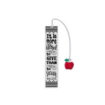 성탄성경 구절 새겨진 스테인레스 스틸 펜던트 북마크 빨간 사과 술 책 학생 교사의 날 선물, 12 12