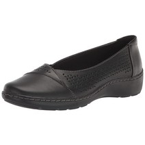 Clarks 여성용 코라 아이리스 발레 플랫 블랙 가죽