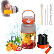 Amoilly 654662 아모일리 전기 휴대용 블렌더 2 in 1 스포츠 쥬서 33.8 오즈 병 50 물병 쉐이크와 스무디 USB 충전식 신선한 주스 기계 얼음 음료바이브런트 오, Orange