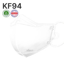 [네퓨어] KF94 아토 새부리형 마스크 10매 일회용 황사 미세먼지 끈조절 컬러 마스크, 아토 KF94 흰색 10매