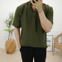 로니제이 남자 여름 아이스 헨리넥 반팔 셔츠