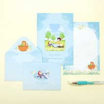 감성 편지지세트 - 빨강머리앤 (블루), 단품