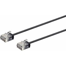 Monoprice Cat6 이더넷 패치 케이블 - 2.1m(7피트) - 화이트 | 연선 550MHz UTP 미도금 순구리 와이어 32AWG - 마이크로 슬림런 시리즈, Black_50 Feet