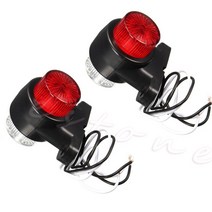 사이드 마커 라이트 램프 2x8 LED 레드 & 화이트 트레일러 트럭 캐러밴 10-30V, 한개옵션0
