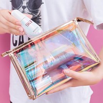 홀로그램 파우치 화장품 여행용 소품 세면도구