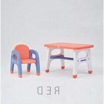 4살 우리아이 첫 책상의자세트 유아데스크 유아테이블 유아책상의자 공부상, 1인용세트 레드