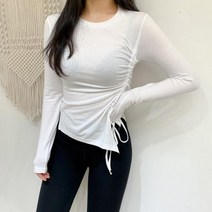 - [무배]쫀쫀 셔링 긴팔 에슬레저 티셔츠(3color)