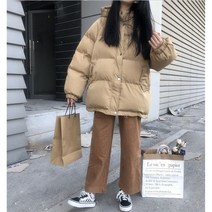 [랜덤플레이] 오버핏 웰론 후드 숏 패딩