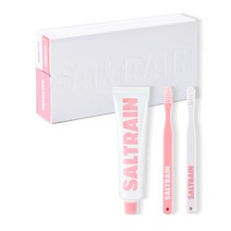 [솔트레인] 로즈시트론 구취케어 덴탈키트 핑크(치약1개+칫솔2개), 핑크