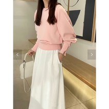 퍼프 쭈리 소매 트임 라운드 맨투맨