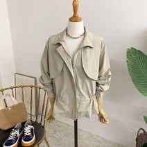 허니제이 / 베린저 하이넥 스트링 바람막이 점퍼(3color)