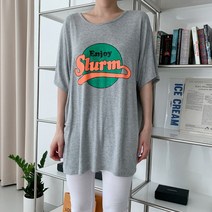 코지 여자 여름 편한 바다패션 20대 30대 슬럼 X끈 반팔티