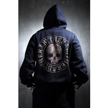 바이더알 ByTheR Custom 원형 해골 로고 블리치 기모 후드티