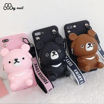 삼성 갤럭시 M12 M127 동전 카드 지갑 파우치 곰돌이 캐릭터 어린이 초등학생 키즈폰 핸드폰 가방 핸드폰줄 스트랩 세트 케이스