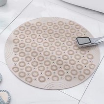 흡판 미끄럼방지 욕실매트, 66cm, 베이지