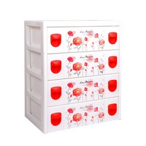 빅사이즈 프린스 4단 플라스틱 서랍장, 화이트