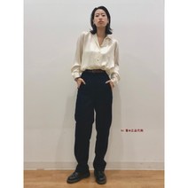일본 구매 유니클로 INES 디자이너 협력 울 와이드 레그 팬츠 452594