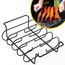 야외 캠핑 피크닉 BBQ 바베큐 파티 고기 요리 그릴 붙지 않는 립 선반 스탠드 립 및, 검은색