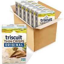 미국과자 Triscuit 씬 크리스프 제스티 할라피뇨 통곡물 밀 크래커 7.1 oz - 6개 팩, 원래의
