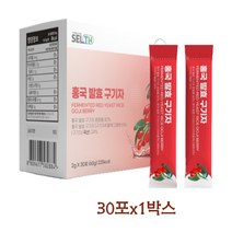 홍국 발효 구기자분말 유산균 발효구기자 추출분말 베타인 비오틴 여주분말 돼지감자 고농축 추출가루 국내산 100% 식약처 해썹인증 30스틱, 1박스, 60g
