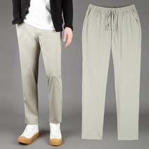 남성용 여름 마 린넨 바지 시원한 스판 9부 10부 긴바지 슬랙스 중년 남자 빅사이즈