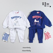 유콩이 디즈니 스누피 상하세트(봄가을) / 유아 아동 주니어 어린이집 유치원 등원룩 / 1세부터 10세까지 남아 여아 봄 가을옷