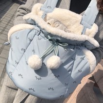 펫포에버 강아지 고양이 워머 이동가방 강아지 겨울용 앞가방 애견 포대기, 실키 워머가방 블루 M