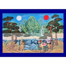 일월오봉동 구슬자수 큐빅 그림 만들기 선물 취미 대형 보석십자수 재료 세트 diy, 130x195cm