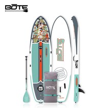 BOTE 주니어 서핑 보드 풍선 웨이크 보드 휴대용 SUP 스탠드 업 엔트리 레벨 패들 보드 Breeze Inflatable, iBreeze-iFloral 3.2M