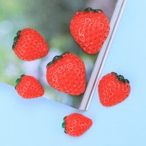 반쪽 딸기 파츠 과일 팬던트 레진 공예 아트 폴꾸 탑꾸 슬라임 데코덴 폰케이스 악세사리 부자재, 03 : 소(5개)