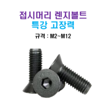 특강 고장력 접시머리 렌지볼트 M2~M12 너트 와셔, M8x80mm, M8, 1개