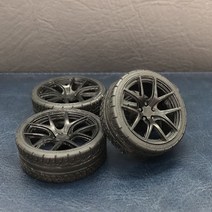 19인치 휠 4pcs 1:18 BBS Ria 바퀴 타이어 19 인치 변죽 DIY 모형 차를위한 예비 품목을 변경하십시오, 한개옵션0