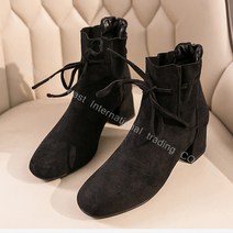 티피 가을과 겨울 새로운 스퀘어 헤드 스크럽 패션 여성 부츠