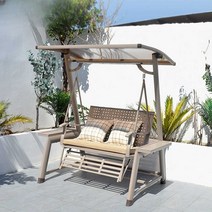 그네의자 원목 야외 카페 흔들 의자, 주조알루미늄메쉬스윙(녹슬지않는)적갈색