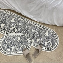 메종 러그 8종 대형 주방 욕실 거실 발매트 건식 발수건 미끄럼방지 타원 발닦개, 리프